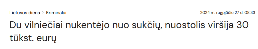 Sukčiavimo pavyzdys 1